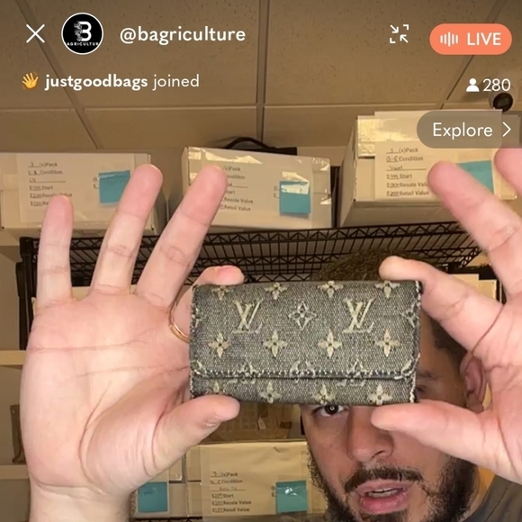 Louis Vuitton Denim Monogram Key Card Holder *HTF* - Picture 12 of 13